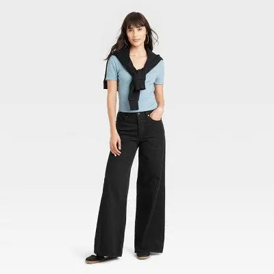 New - Universal Thread Women's Mid Rise Relaxed Fit Wide Leg Full Wide-Leg Jeans Universal ThreadBullseye Deals