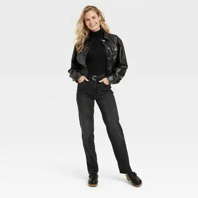New - Universal Thread Women's Plus Button Up Faux Leather Moto Jacket Universal ThreadBullseye Deals