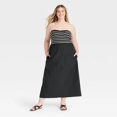 New - Universal Thread Women's Strapless Bandeau Midi Sweater Slip Dress Universal ThreadBullseye Deals