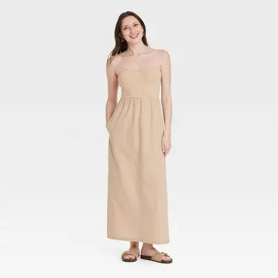 New - Universal Thread Women's Strapless Bandeau Midi Sweater Slip Dress Universal ThreadBullseye Deals