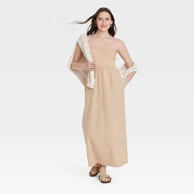 New - Universal Thread Women's Strapless Bandeau Midi Sweater Slip Dress Universal ThreadBullseye Deals