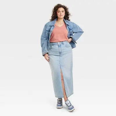 New - Universal Thread Women's Ultra-High Rise Maxi Denim Skirt Universal ThreadBullseye Deals