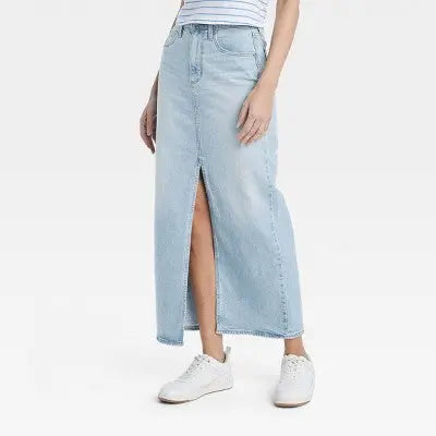 New - Universal Thread Women's Ultra-High Rise Maxi Denim Skirt Universal ThreadBullseye Deals