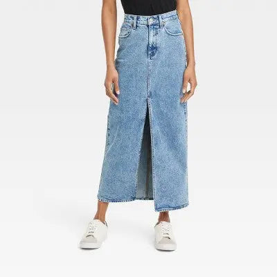 New - Universal Thread Women's Ultra-High Rise Maxi Denim Skirt Universal ThreadBullseye Deals