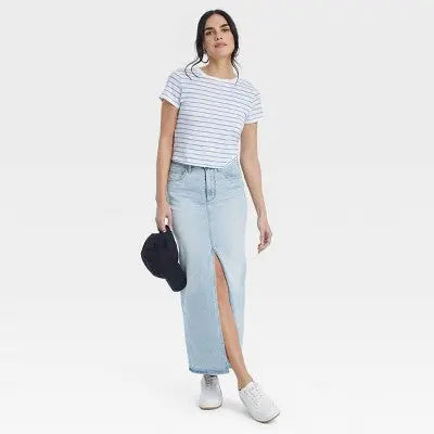 New - Universal Thread Women's Ultra-High Rise Maxi Denim Skirt Universal ThreadBullseye Deals