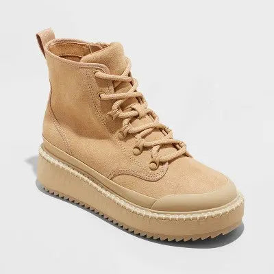 New - Universal Thread Women's Winter Platform Combat Boots Suede Wedge Heel Universal ThreadBullseye Deals