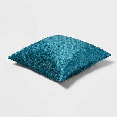 New - Velvet Rib Textured Square Throw Pillow - Threshold ThresholdBullseye Deals