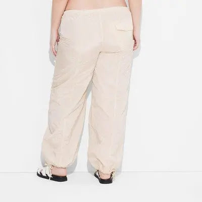New - Wild Fable Women's Mid Rise Relaxed Fit Full Parachute Pants Lightweight Wild FableBullseye Deals