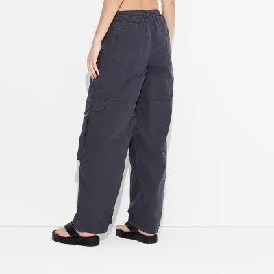 New - Wild Fable Women's Plus Mid Rise Wide Leg Relaxed Full Cargo Pants Lightweight Wild FableBullseye Deals