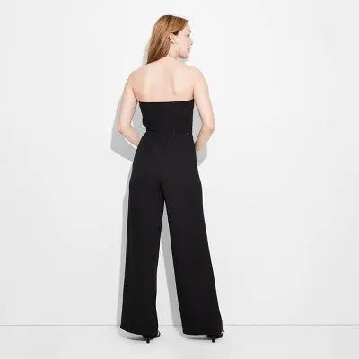 New - Wild Fable Women's Wide Leg Bandeau Jumpsuit Strapless Off Shoulder Wild FableBullseye Deals