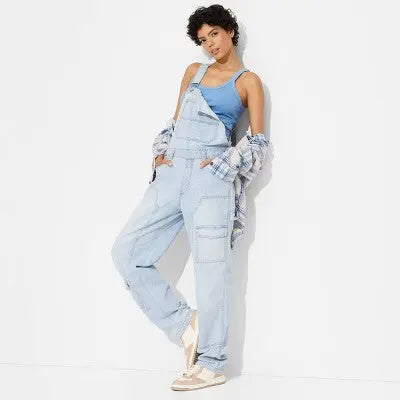 New - Women's Baggy Denim Overalls - Wild Fable Wild FableBullseye Deals