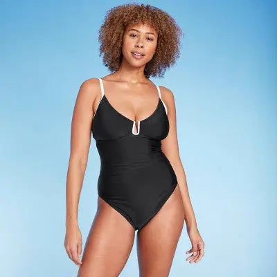 New - Women's Crepe U-Wire One Piece Swimsuit - Shade & Shore Shade & ShoreBullseye Deals