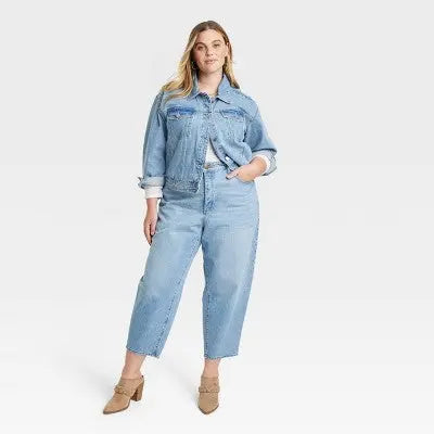 New - Women's Cropped Denim Jacket - Universal Thread Universal ThreadBullseye Deals