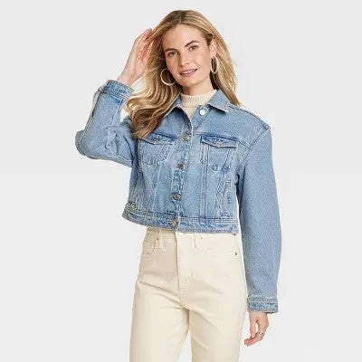 New - Women's Cropped Denim Jacket - Universal Thread Universal ThreadBullseye Deals