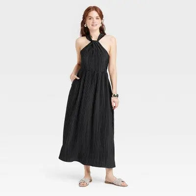 New - Women's Halter Midi Dress - A New Day A New DayBullseye Deals