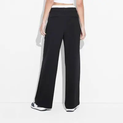 New - Women's High-Rise Wide Leg Boxer Trousers - Wild Fable Wild FableBullseye Deals