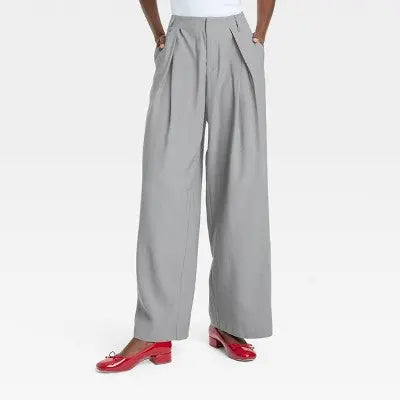 New - Women's High-Rise Wide Leg Pleated Front Trousers - A New Day A New DayBullseye Deals