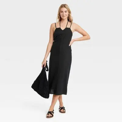 New - Women's Linen Midi Sundress - Universal Thread White S Universal ThreadBullseye Deals