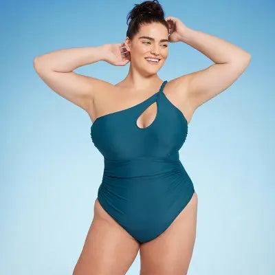 New - Women's One Shoulder Twist One Piece Swimsuit - Shade & Shore Shade & ShoreBullseye Deals