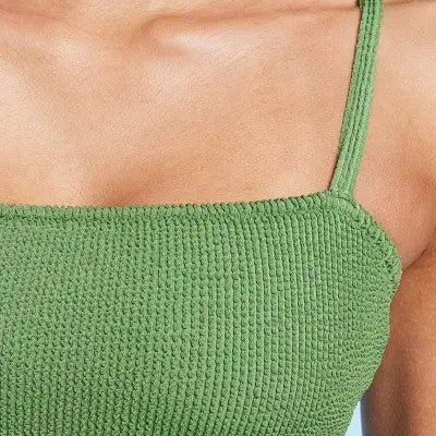 New - Women's Pucker Textured Medium Coverage One Piece Swimsuit - Shade & Shore™ Dark Shade & ShoreBullseye Deals