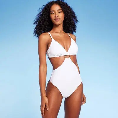 New - Women's Ring-Front Monokini One Piece Swimsuit - Shade & Shore Shade & Shore