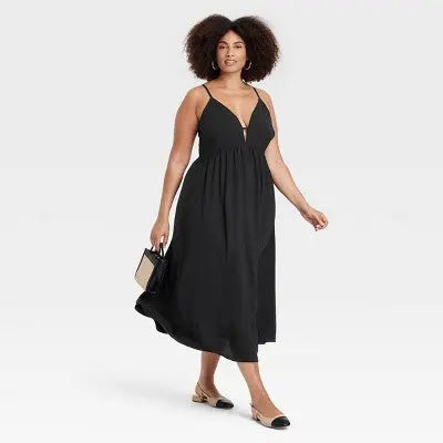 New - Women's Ruched Midi Dress - A New Day A New DayBullseye Deals