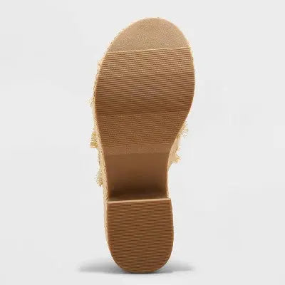 New - Women's Sally Platform Heels with Memory Foam Insole - Universal Thread Tan 7.5 Universal ThreadBullseye Deals
