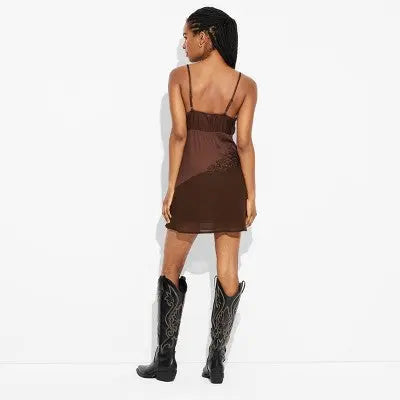 New - Women's Satin Mini Slip Dress - Wild Fable Wild FableBullseye Deals
