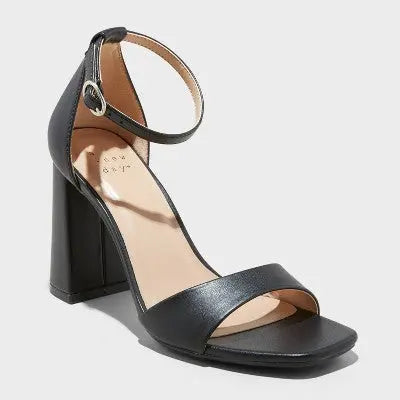 New - Women's Shelly Heels with Memory Foam Insole - A New Day Black 7 A New DayBullseye Deals