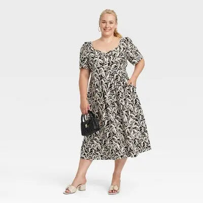 New - Women's Short Sleeve Midi Dress - A New Day A New DayBullseye Deals