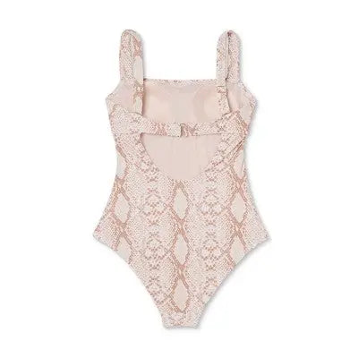 New - Women's Square Neck Ruched Medium Coverage One Piece Swimsuit - Kona Sol Multi Kona SolBullseye Deals