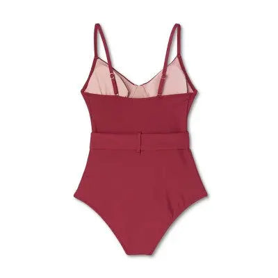 New - Women's Underwire Belted One Piece Swimsuit - Shade & Shore Shade & ShoreBullseye Deals