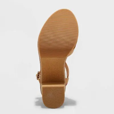 New - Women's Valerie Platform Heels - Universal Thread Tan 7 Universal ThreadBullseye Deals