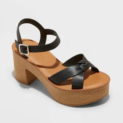 New - Women's Valerie Platform Heels - Universal Thread Tan 7 Universal ThreadBullseye Deals