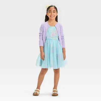 New - Zenzi Girls' Sleeveless Floral Dress - Aqua Blue L ZENZIBullseye Deals