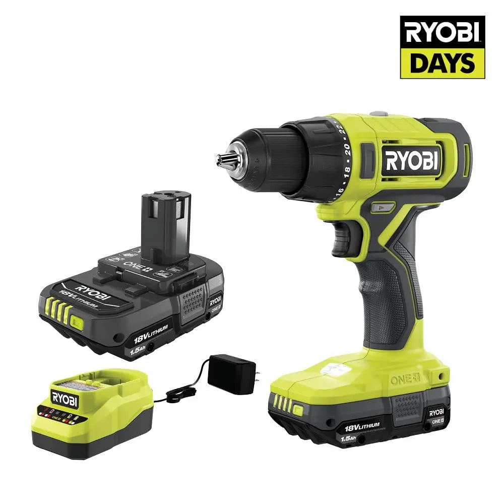 ONE+ 18V Cordless 1/2 in. Drill/Driver Kit with (2) 1.5 Ah Batteries and Charger RYOBIBullseye Deals