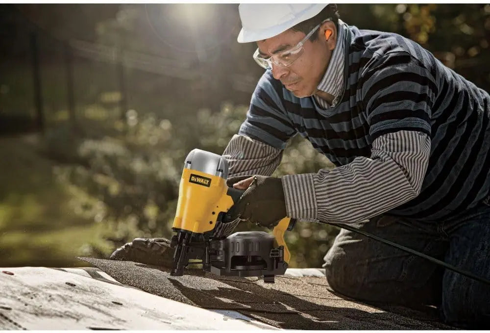 Open Box -  1-3/4 in. 15 Degree Pneumatic Coil Roofing Nailer DEWALTBullseye Deals