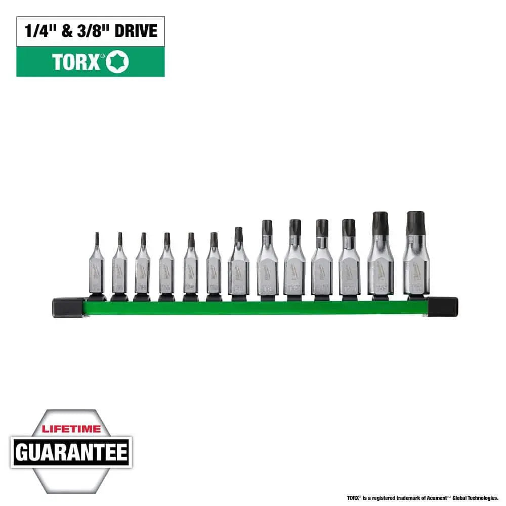 Open Box -  1/4 in. and 3/8 in. Drive Torx Bit Socket Set (13-Piece) MilwaukeeBullseye Deals