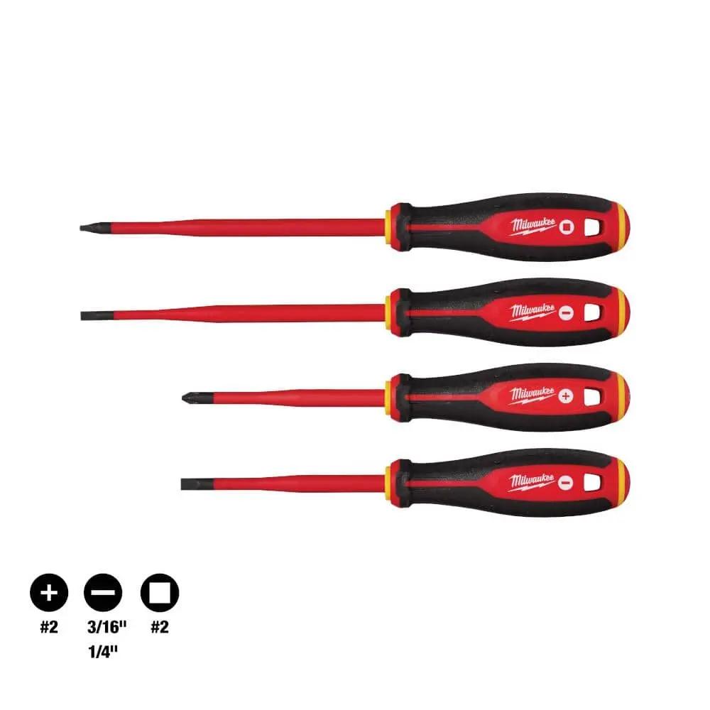 Open Box -  1000V Insulated Slim Tip Screwdriver Set (4-Piece) MilwaukeeBullseye Deals