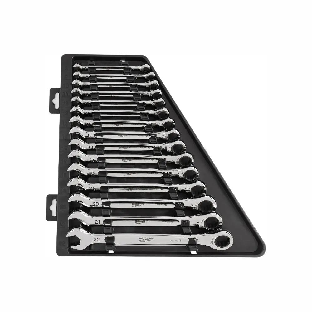 Open Box -  15 Piece Ratcheting Combination Wrench Set Metric MilwaukeeBullseye Deals