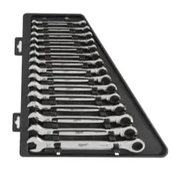 Open Box -  15 Piece Ratcheting Combination Wrench Set Metric MilwaukeeBullseye Deals