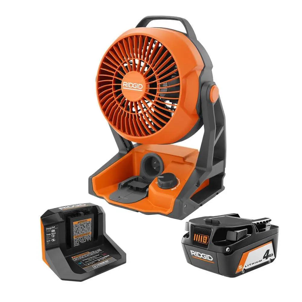 Open Box -  18V Cordless Jobsite Fan Kit with 4.0 Ah Battery and Charger RIDGIDBullseye Deals