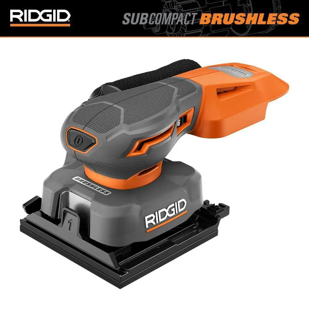 Open Box -  18V SubCompact Brushless Cordless 1/4 Sheet Sander (Tool Only) RIDGIDBullseye Deals