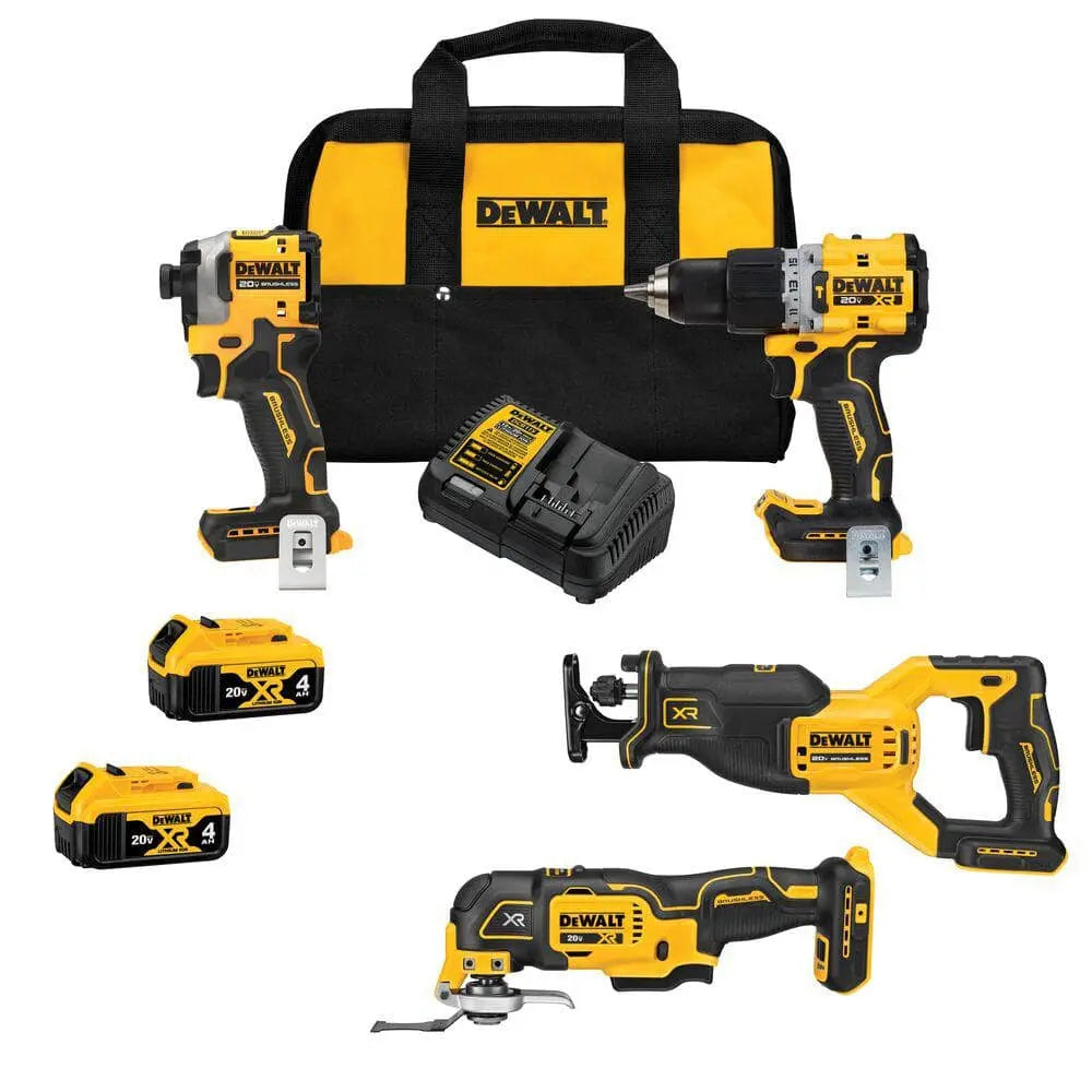 Open Box -  20-Volt Maximum Lithium-Ion Cordless 4-Tool Combo Kit with (2) 4 Ah Batteries and Charger DEWALTBullseye Deals