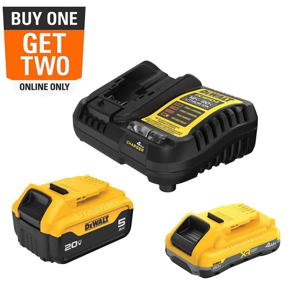 Open Box -  20V MAX Lithium-Ion Starter Kit with 4.0 Ah and 5.0 Ah Batteries and Charger DEWALTBullseye Deals