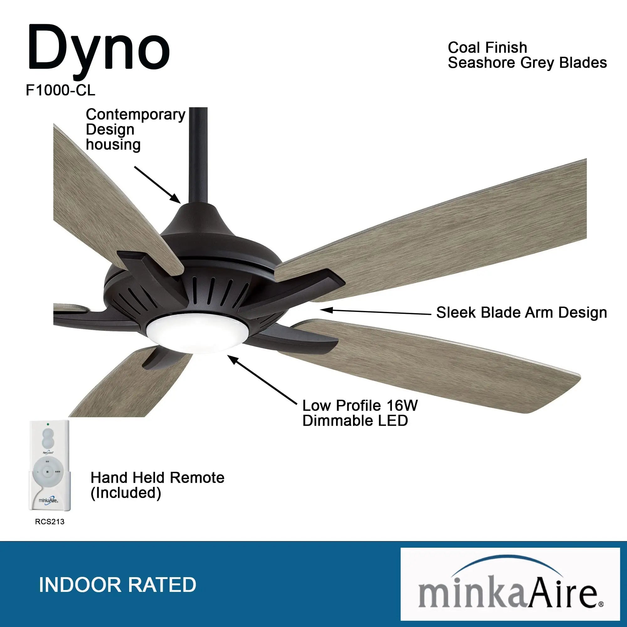 Open Box - 52" Minka Aire Dyno Coal LED Ceiling Fan MinkaAireBullseye Deals