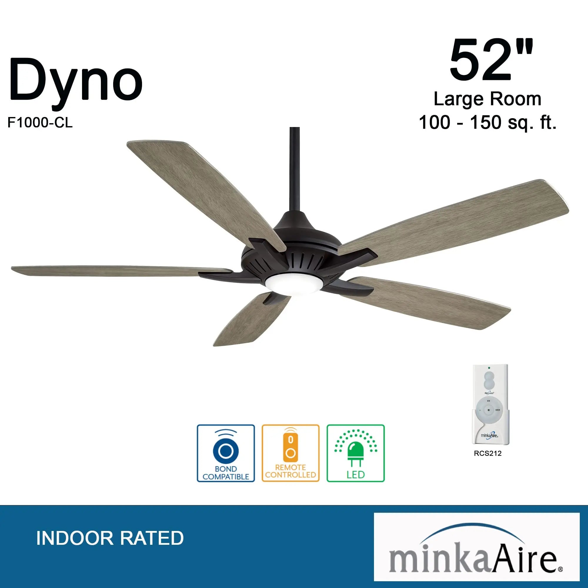 Open Box - 52" Minka Aire Dyno Coal LED Ceiling Fan MinkaAireBullseye Deals