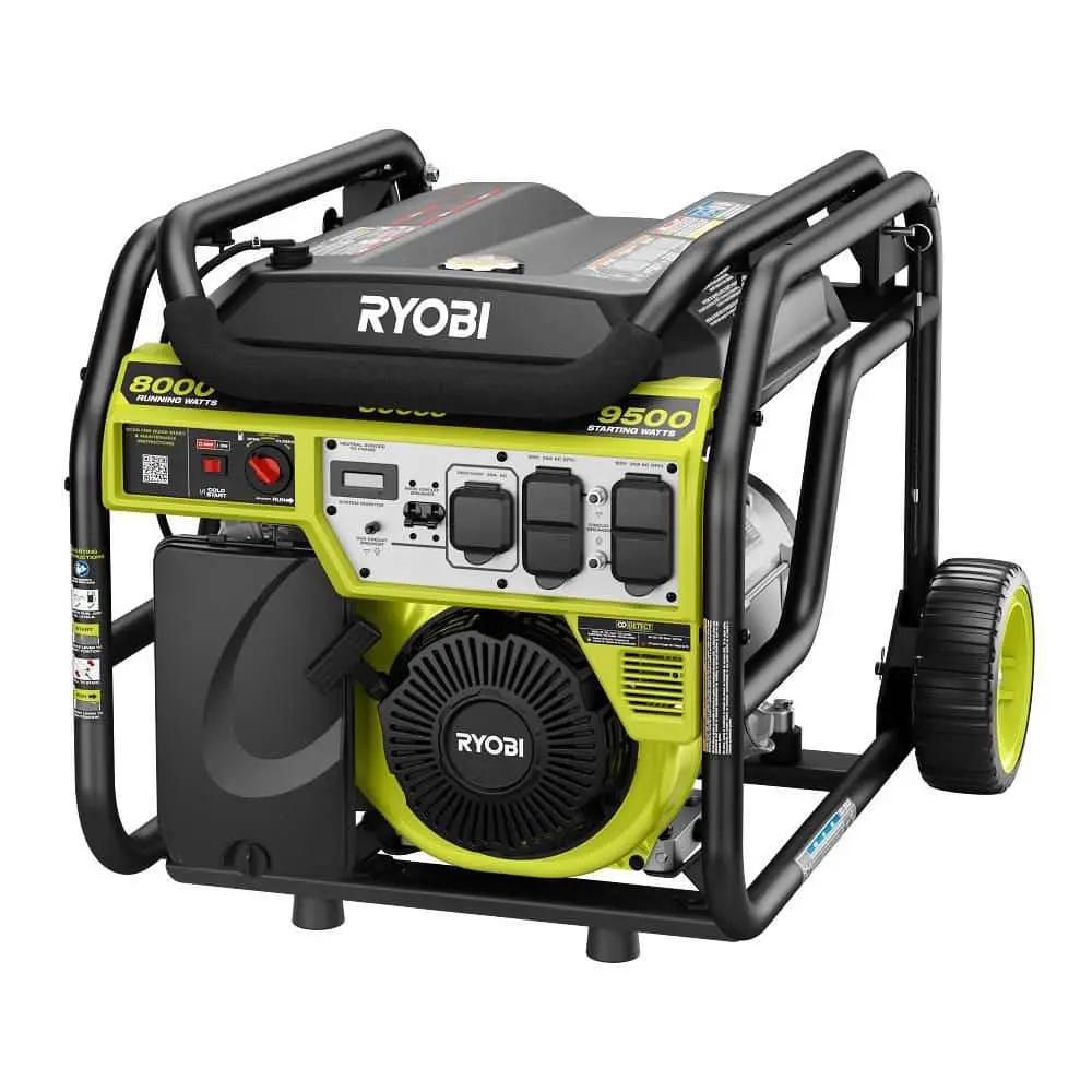 Open Box -  8000-Watt Recoil Start Gasoline Powered Portable Generator with CO Shutdown Sensor RYOBIBullseye Deals