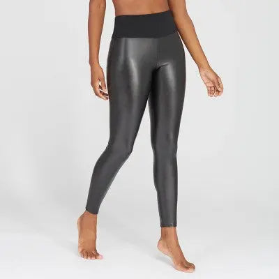 Open Box - ASSETS by SPANX Womens Plus Regular Skinny Leg Ankle Faux Leather Leggings ASSETS by SPANXBullseye Deals