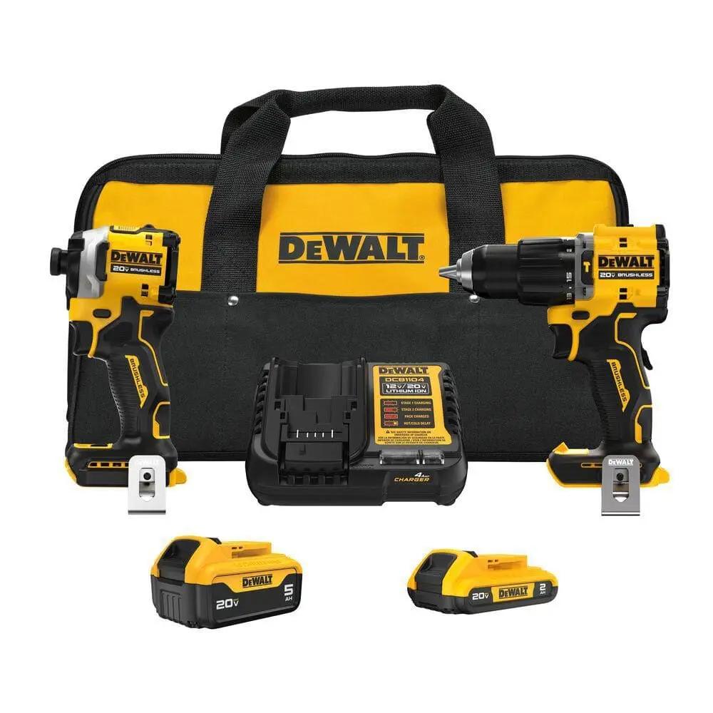 Open Box -  ATOMIC 20V MAX Lithium-Ion Cordless 2-Tool Combo Kit with 5.0 Ah and 2.0 Ah Batteries, Charger and Kit Bag DEWALTBullseye Deals